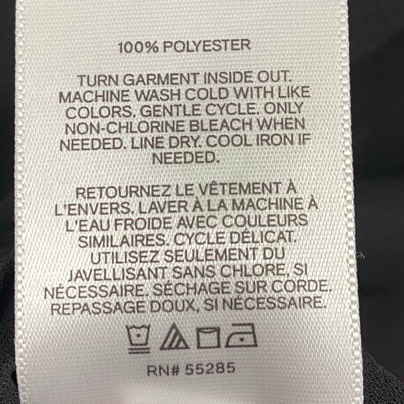 Express Tie Neck Black Long Sleeves Button Up Shirt Women's Size Large - Picture 9 of 9